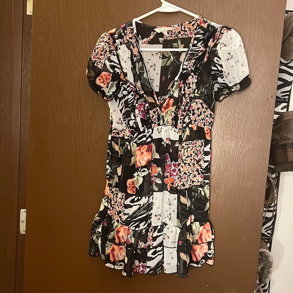 Speechless Tops - Multi print sheer dress